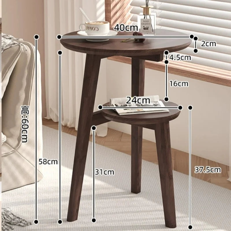 Modern Bedside Cabinets Coffee Table Solid Wood Side Table Movable Living Room Small Coffee Table Home Furniture New