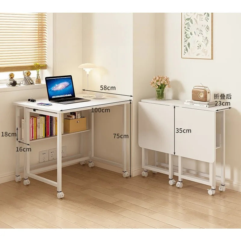 Small apartment folding table does not occupy an area, removable desk, home computer table, lazy bedside table, simplestudytable