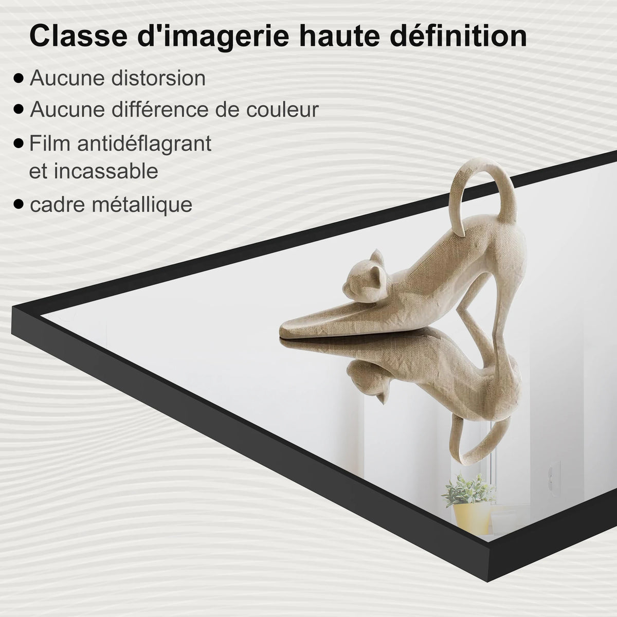 Full-Length Mirror, 164x54 cm, Framed Upright Mirror, Square Floor Mirror, Can Be Wall-Mounted, Reclined, or Placed on the Floor; Suitable for Bedrooms, Living Rooms, and Dressing Rooms