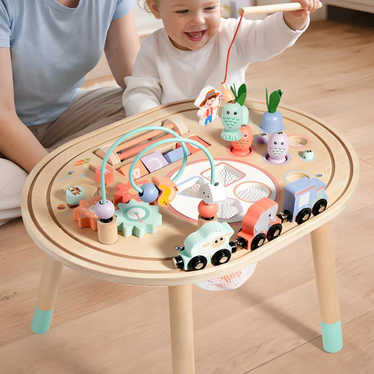 10 in 1 Wooden Activity Table Sensory Table Montessori Developmental Table Toy for Kids Infants Newborn Gift