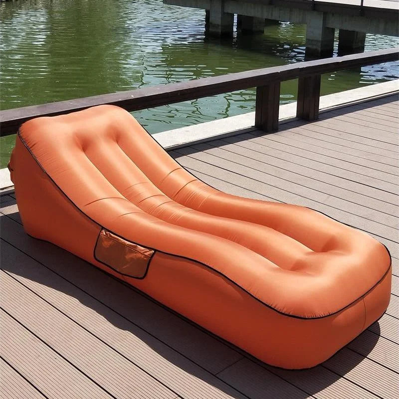 Inflatable Sofa Portable Air Bed Outdoor Airbed Noon Break Bed Camping Casual Beach Recliner Floatation Bed