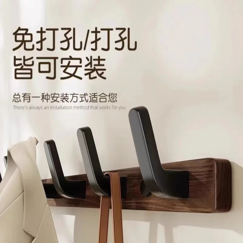 Wall Mount Wooden Coat Rack with Shelf Multi-Purpose Wall Hanger Hooks Storage Rack for Entryway Bedroom Bathroom Kitchen