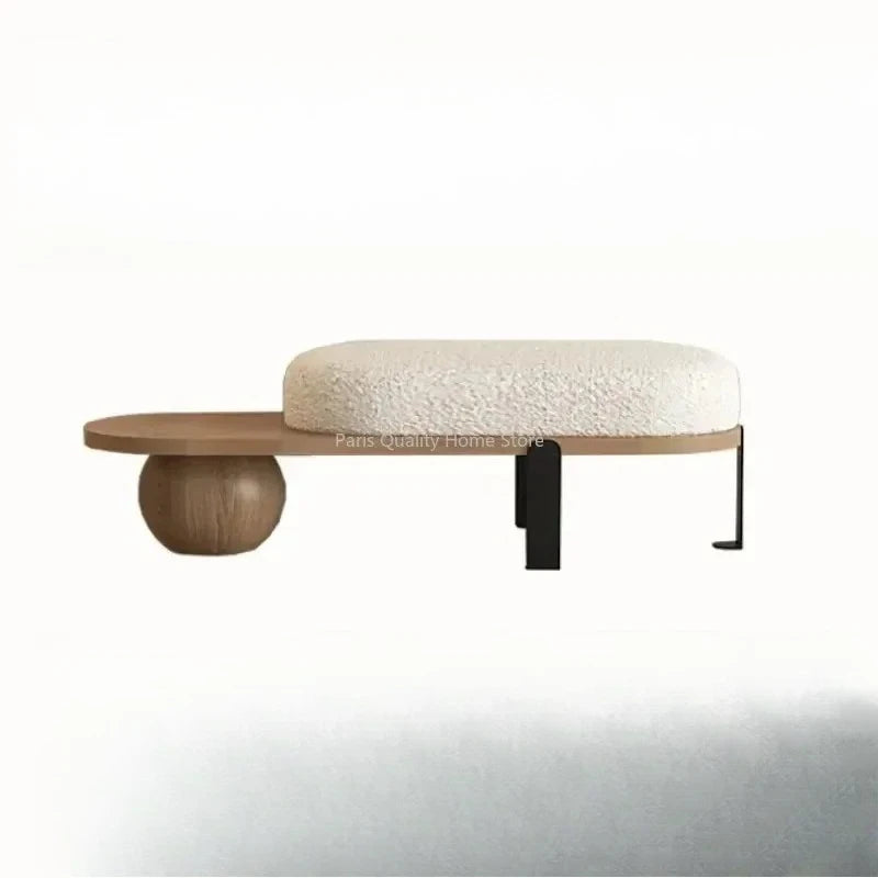 Creative U-shaped Footstool Solid Wood Bench Living Room Furniture Home Door Shoe Changing Stool Entrance Bedroom Bedside Stool