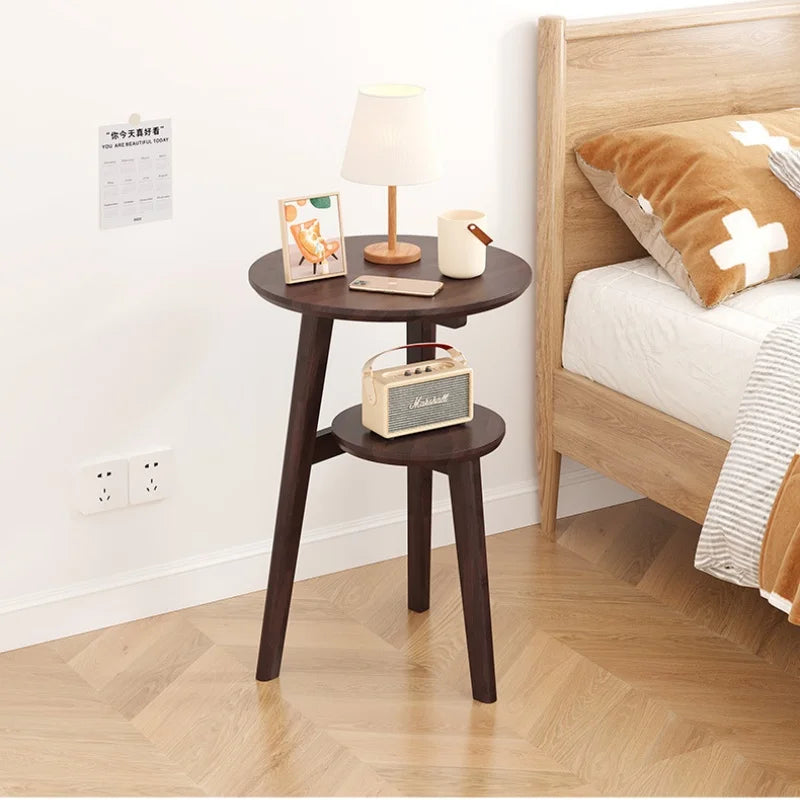 Modern Bedside Cabinets Coffee Table   Solid Wood Side Table Movable Living Room Small Coffee Table Home Furniture New