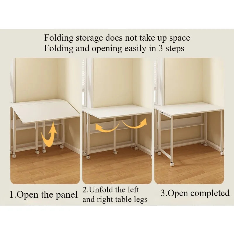 Small apartment folding table does not occupy an area, removable desk, home computer table, lazy bedside table, simplestudytable