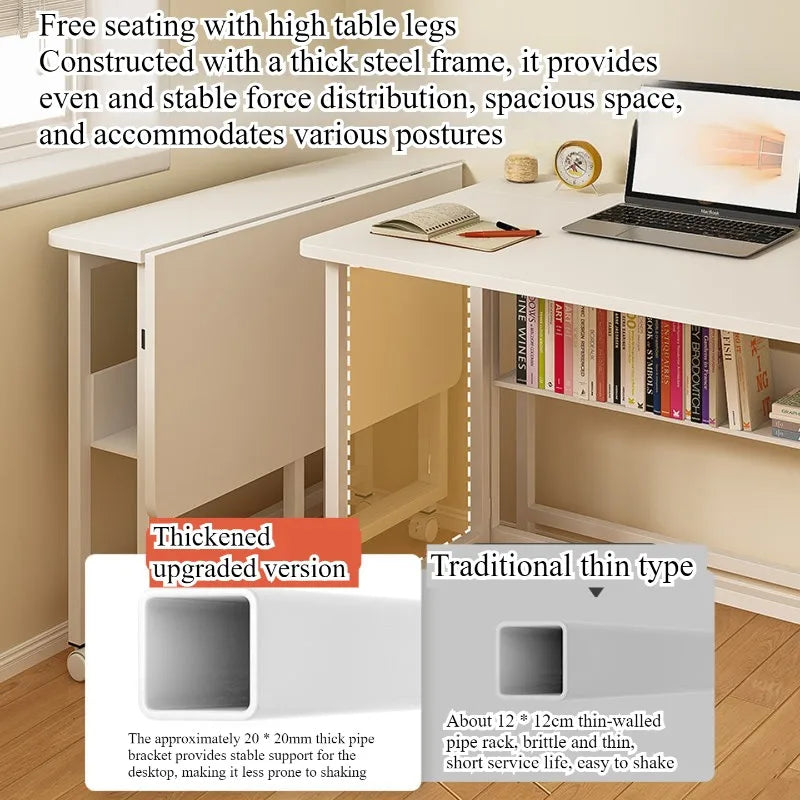 Small apartment folding table does not occupy an area, removable desk, home computer table, lazy bedside table, simplestudytable