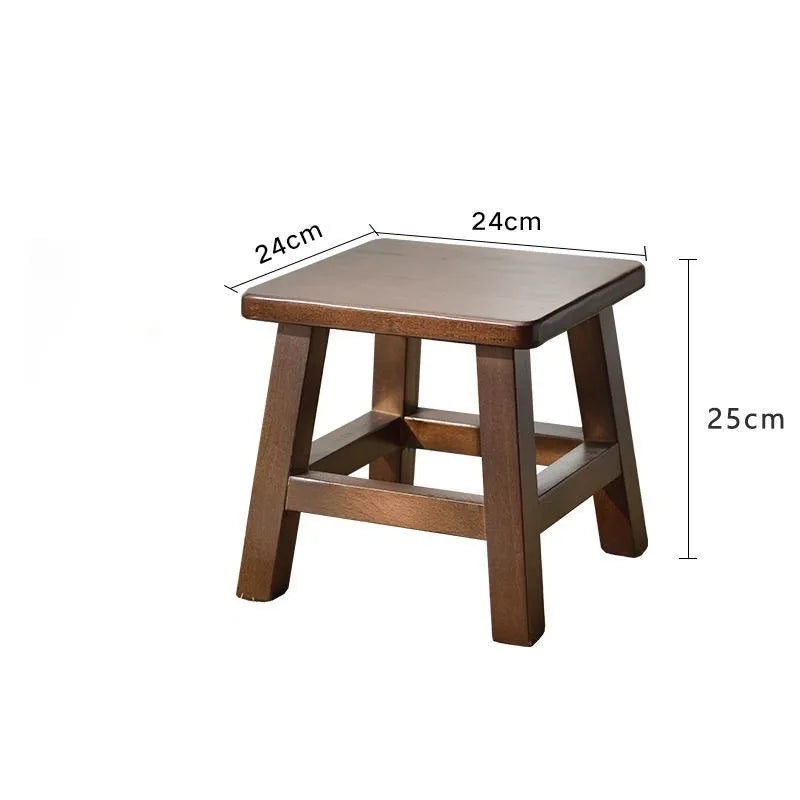 Walnut Colored Solid Wood Small Stool Modern Chinese Living Room Shoe Changing Stools Household Footrest Home Furniture 걸상