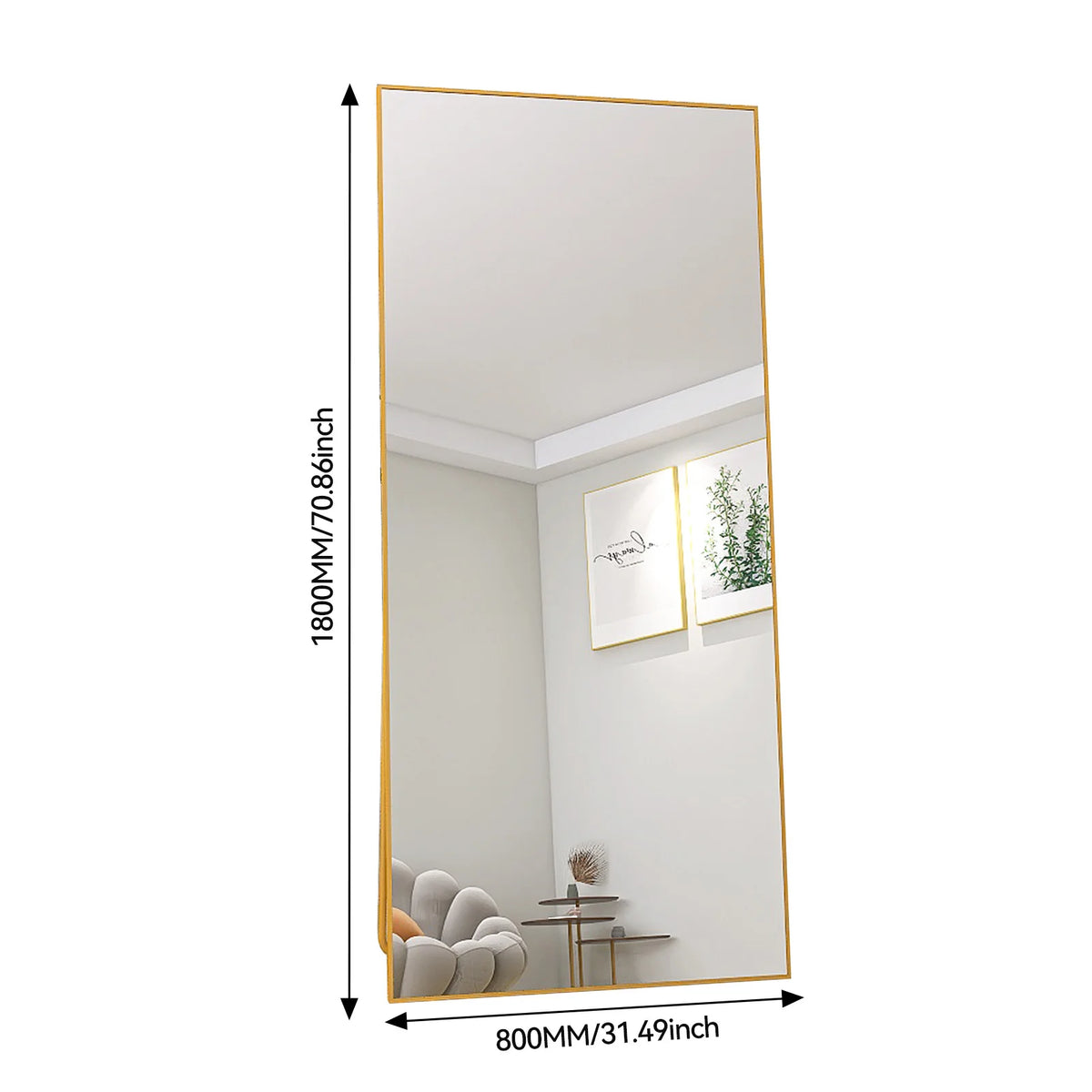 Full Length Mirror,Standing Mirror with Black Frame, Large Wall Mirror for Standing, Leaning or Hanging