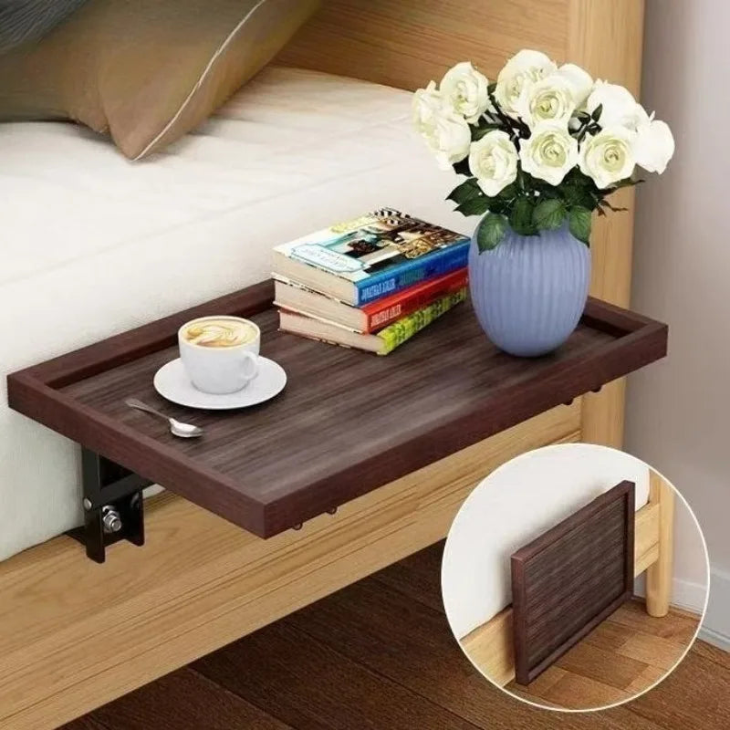 Solid Wood Folding Bedside Table Creative Modern Nordic Small Bedroom Storage Rack Aesthetic Stable Nightstands Home Decoration