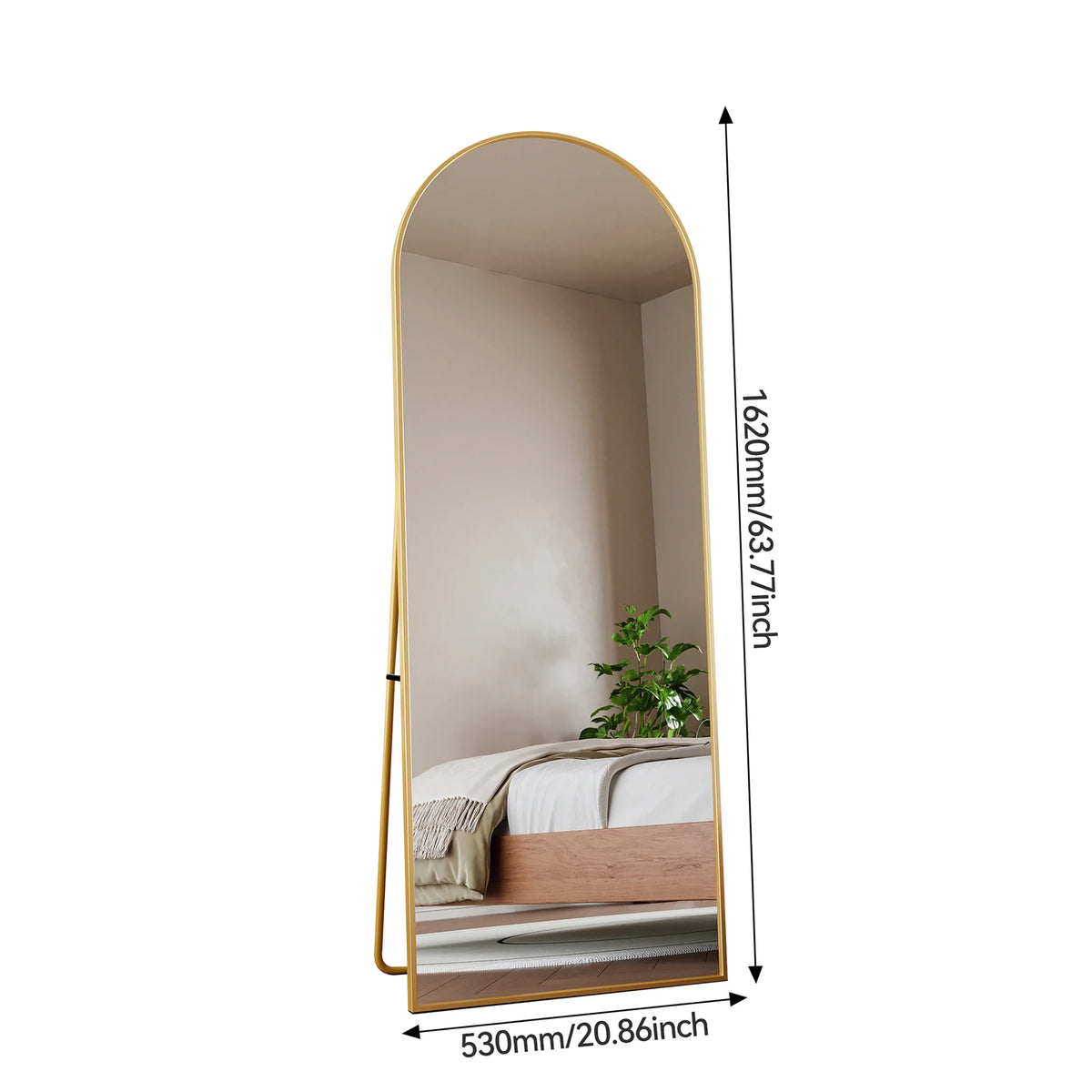 Full Length Mirror,Standing Mirror with Black Frame, Large Wall Mirror for Standing, Leaning or Hanging