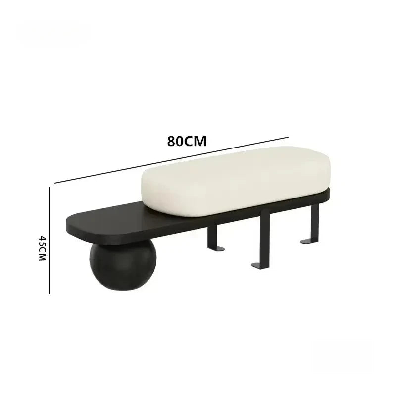 Creative U-shaped Footstool Solid Wood Bench Living Room Furniture Home Door Shoe Changing Stool Entrance Bedroom Bedside Stool