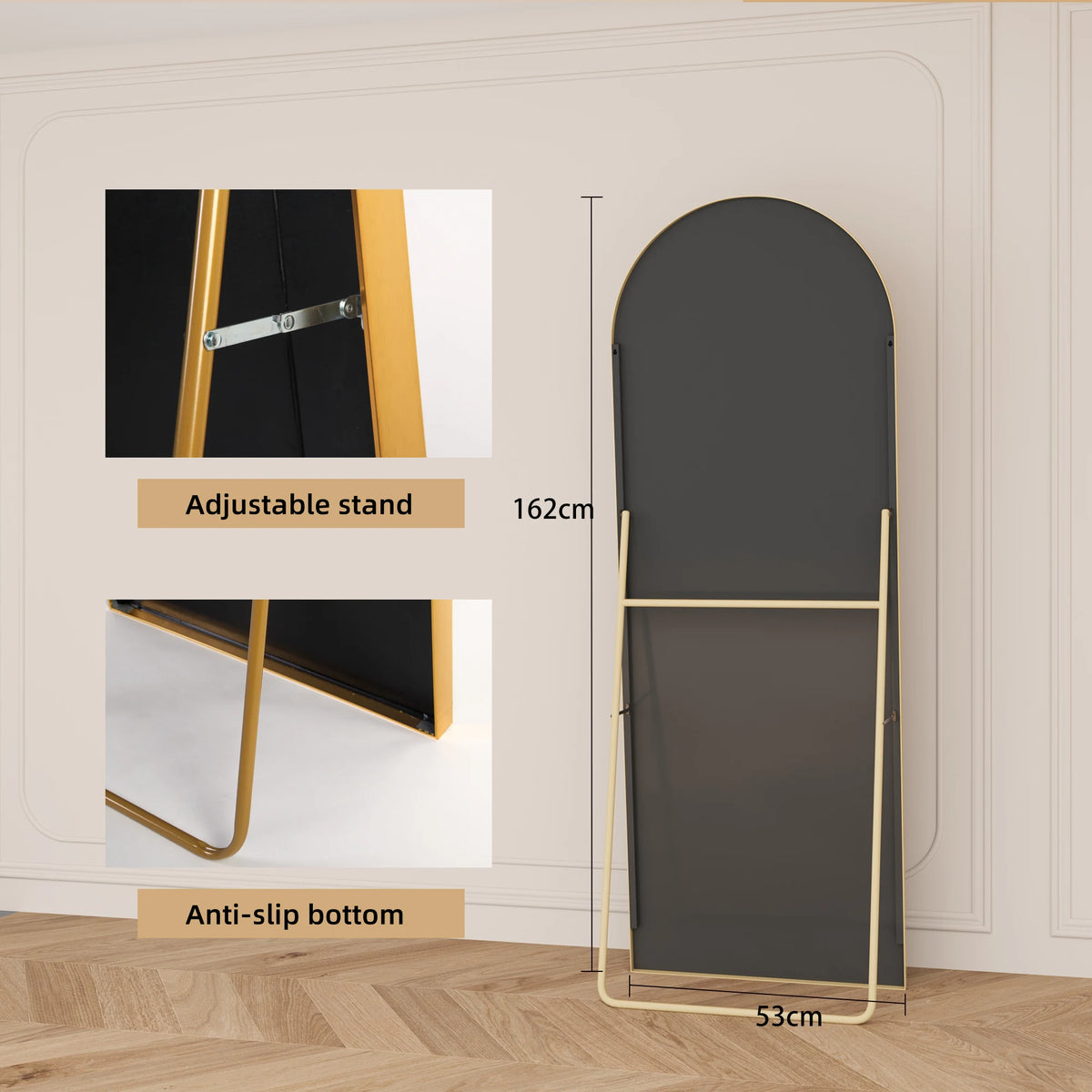 Full Length Mirror,Standing Mirror with Black Frame, Large Wall Mirror for Standing, Leaning or Hanging