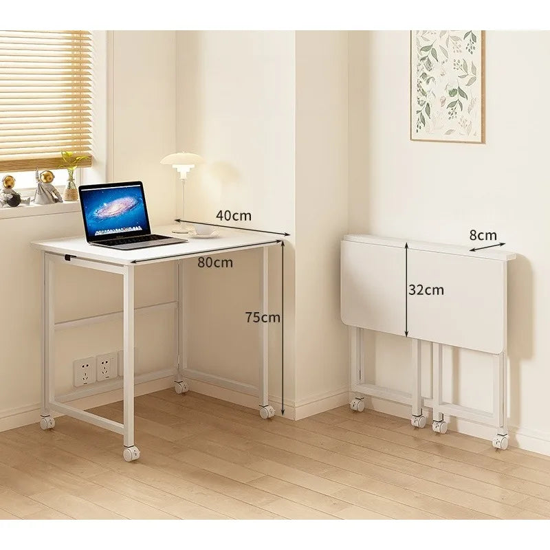Small apartment folding table does not occupy an area, removable desk, home computer table, lazy bedside table, simplestudytable