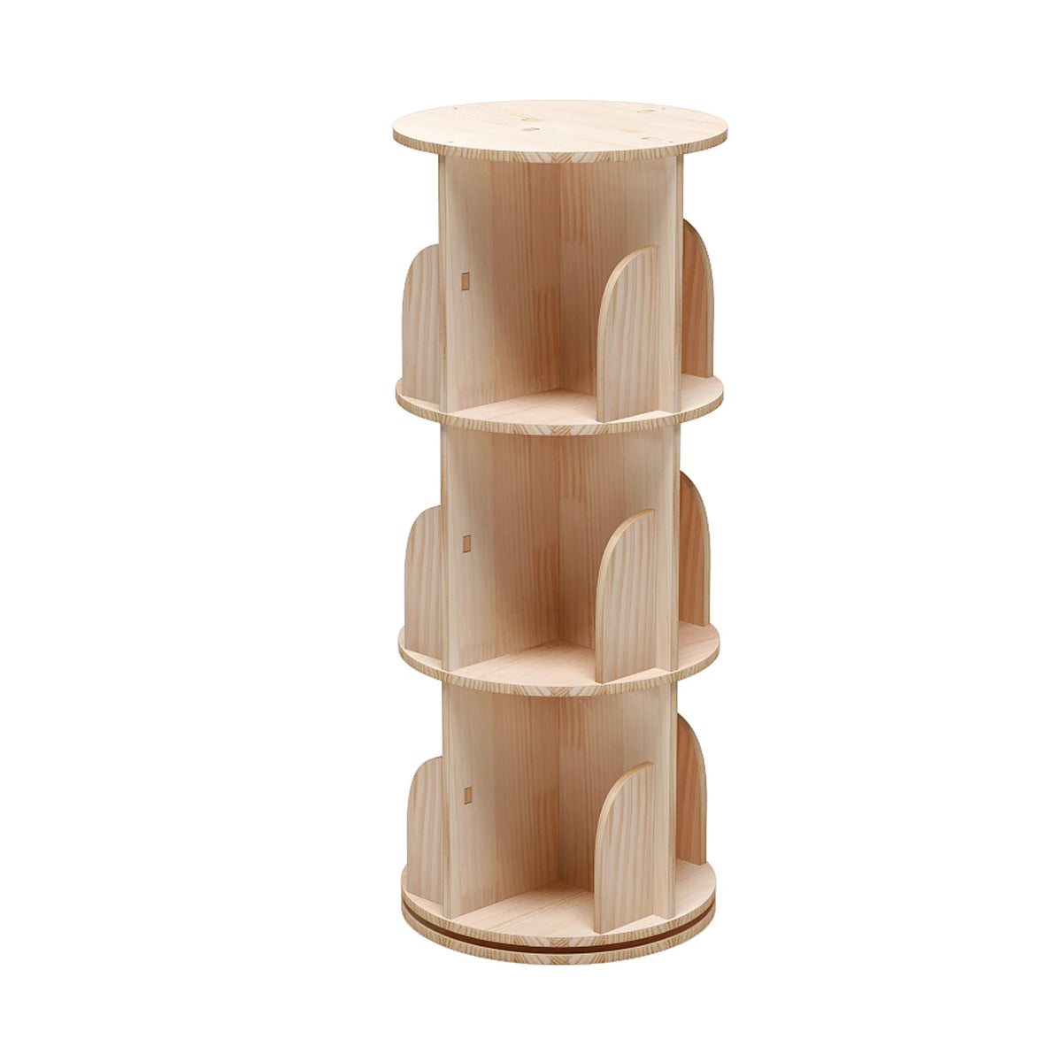 Solid Wood Rotating Bookcase, 360 Degree Standing Shelf, Floor Standing Bookcase, Multifunctional Organiser, Storage Shelf