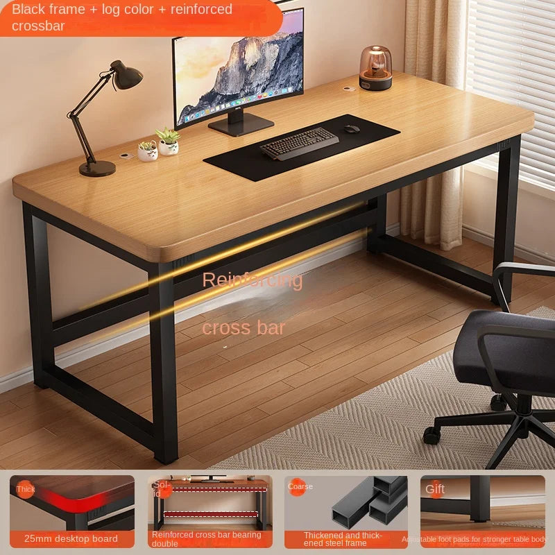 Solid Wood Computer Desk, Study Desk, Writing Desk, Long Table, Simple Bedroom Gaming Desk, Workbench