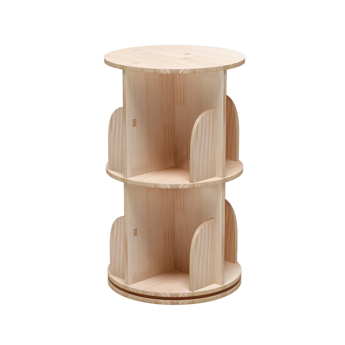 Solid Wood Rotating Bookcase, 360 Degree Standing Shelf, Floor Standing Bookcase, Multifunctional Organiser, Storage Shelf