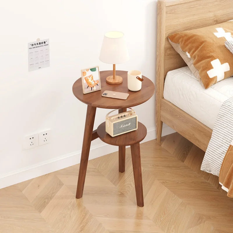 Modern Bedside Cabinets Coffee Table   Solid Wood Side Table Movable Living Room Small Coffee Table Home Furniture New