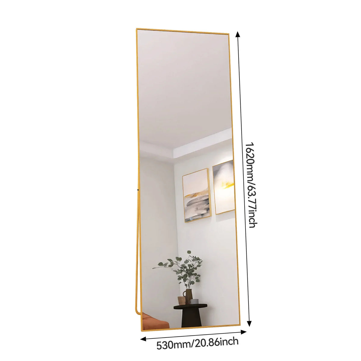 Full Length Mirror,Standing Mirror with Black Frame, Large Wall Mirror for Standing, Leaning or Hanging