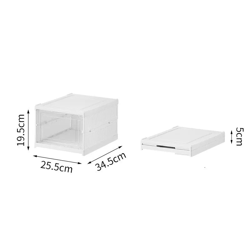 1/3/6 Layers Foldable Shoes Storage Box Transparent Sneaker Shoes Box Stackable Dustproof Cabinet Shoe Organizers Rack Shelf