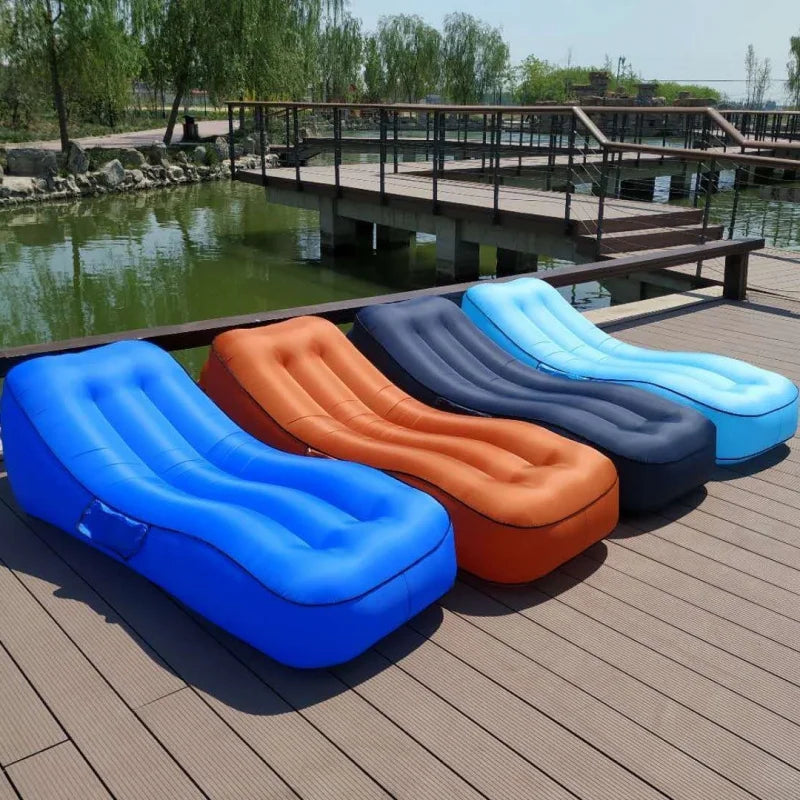 Inflatable Sofa Portable Air Bed Outdoor Airbed Noon Break Bed Camping Casual Beach Recliner Floatation Bed