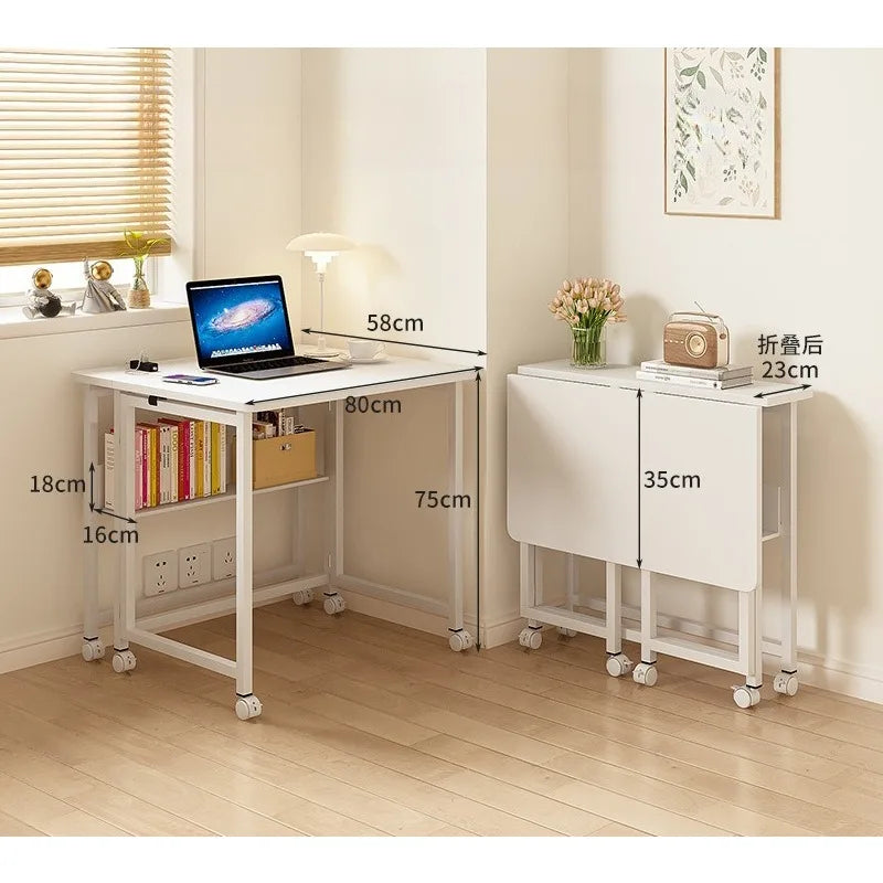 Small apartment folding table does not occupy an area, removable desk, home computer table, lazy bedside table, simplestudytable