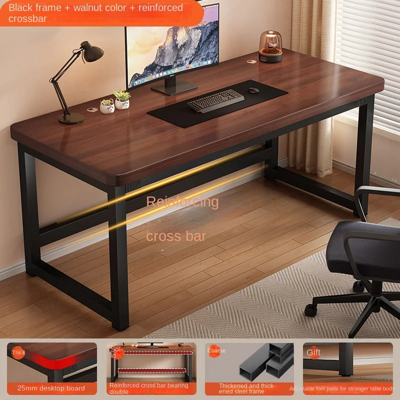 Solid Wood Computer Desk, Study Desk, Writing Desk, Long Table, Simple Bedroom Gaming Desk, Workbench