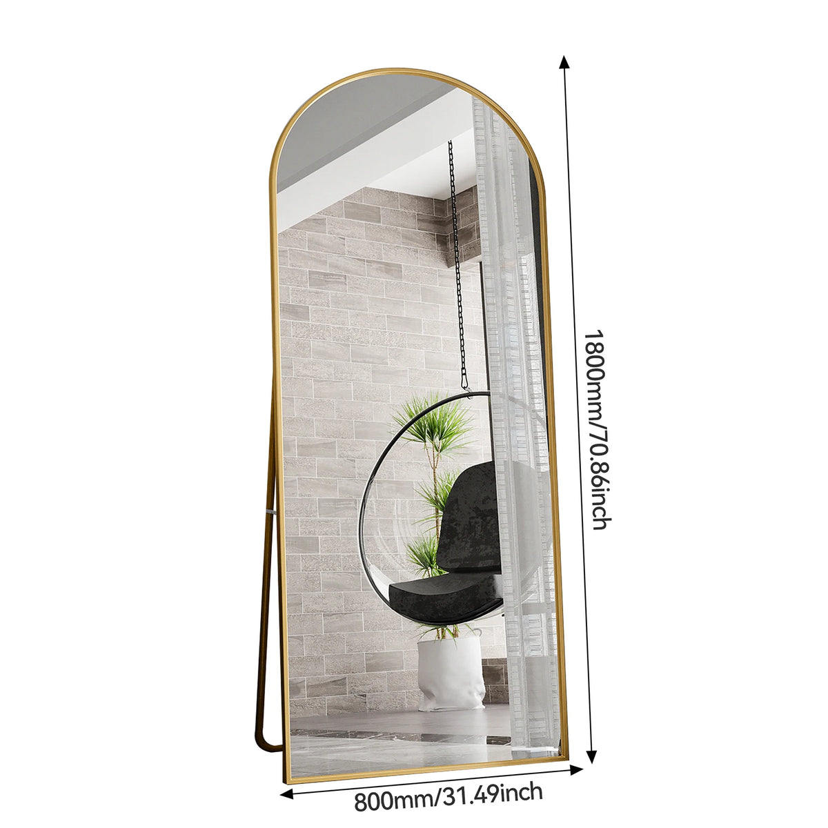 Full Length Mirror,Standing Mirror with Black Frame, Large Wall Mirror for Standing, Leaning or Hanging