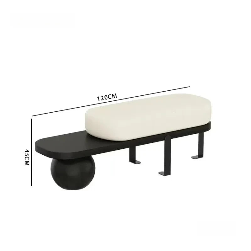 Creative U-shaped Footstool Solid Wood Bench Living Room Furniture Home Door Shoe Changing Stool Entrance Bedroom Bedside Stool