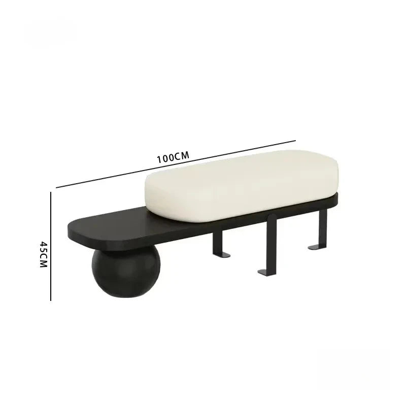 Creative U-shaped Footstool Solid Wood Bench Living Room Furniture Home Door Shoe Changing Stool Entrance Bedroom Bedside Stool