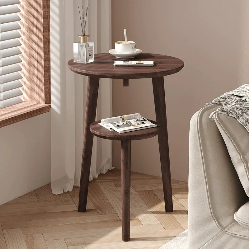 Modern Bedside Cabinets Coffee Table   Solid Wood Side Table Movable Living Room Small Coffee Table Home Furniture New
