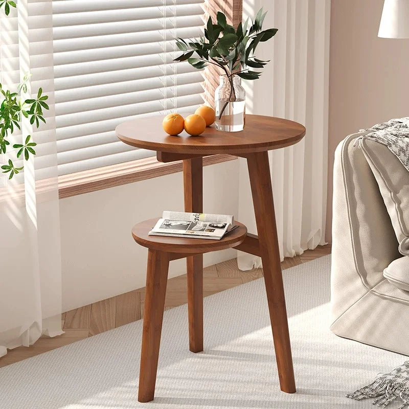 Modern Bedside Cabinets Coffee Table   Solid Wood Side Table Movable Living Room Small Coffee Table Home Furniture New