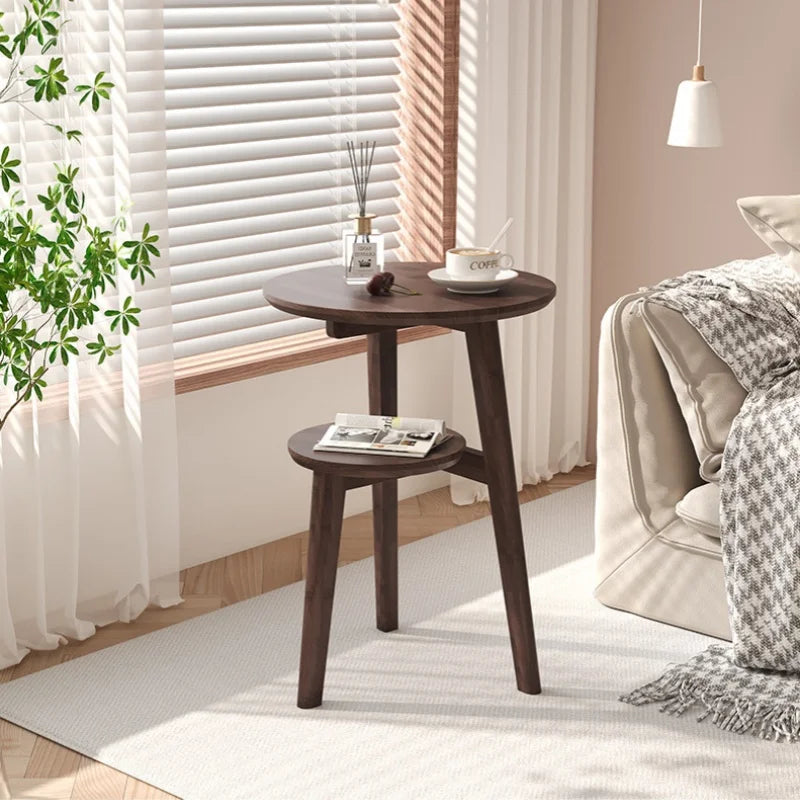 Modern Bedside Cabinets Coffee Table   Solid Wood Side Table Movable Living Room Small Coffee Table Home Furniture New