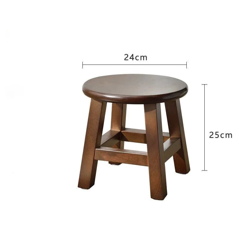 Walnut Colored Solid Wood Small Stool Modern Chinese Living Room Shoe Changing Stools Household Footrest Home Furniture 걸상