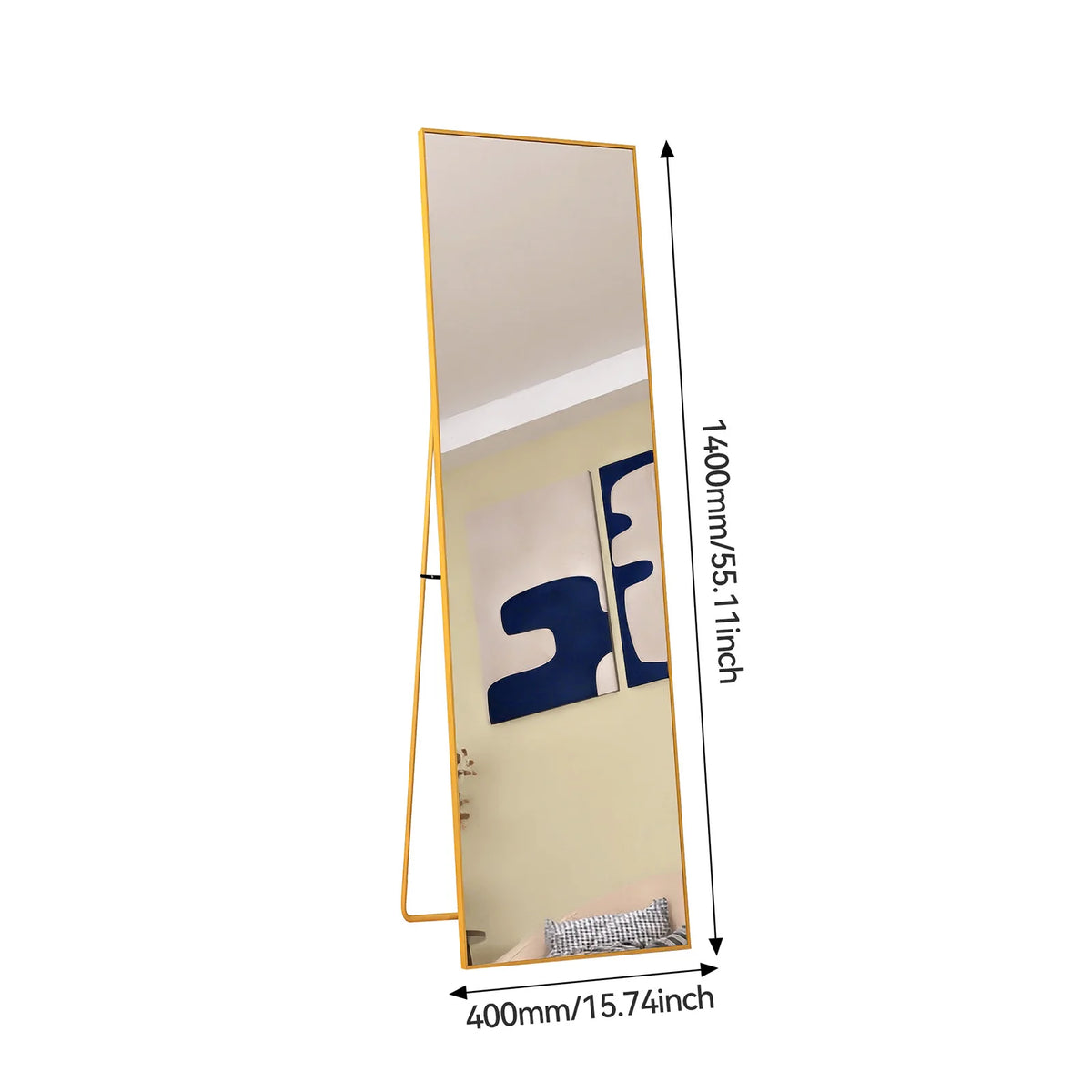 Full Length Mirror,Standing Mirror with Black Frame, Large Wall Mirror for Standing, Leaning or Hanging