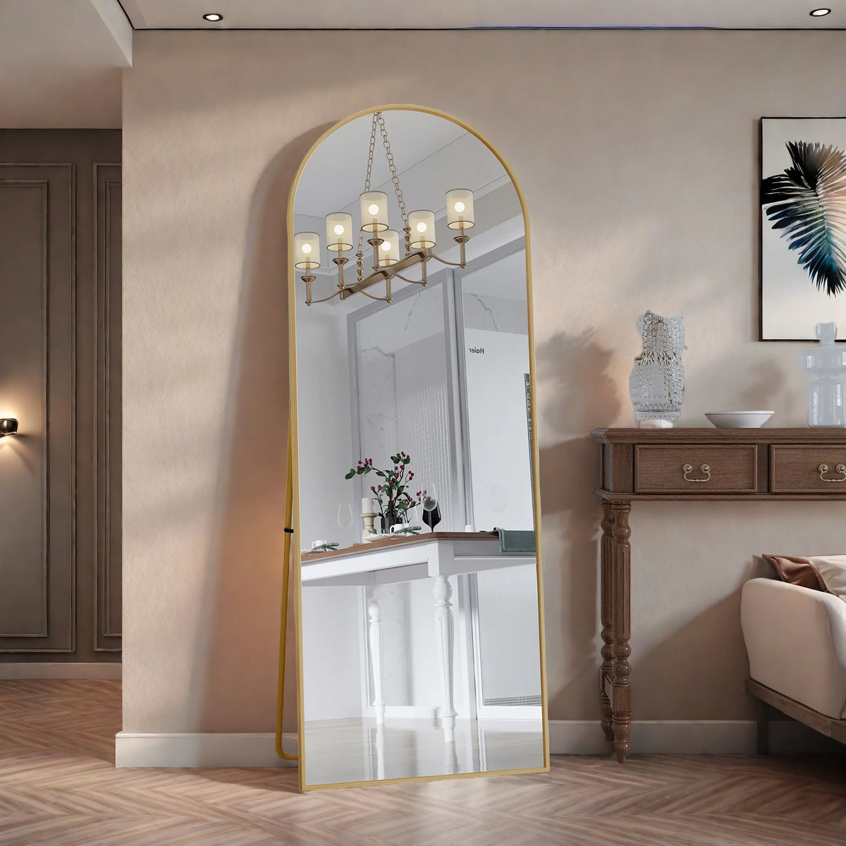 Full Length Mirror,Standing Mirror with Black Frame, Large Wall Mirror for Standing, Leaning or Hanging